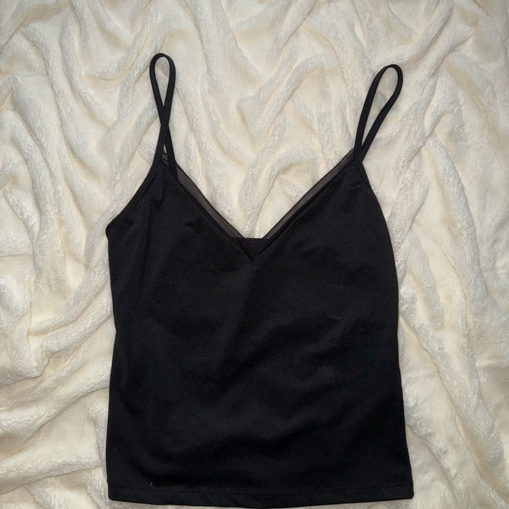 Zara Black Sleeveless Crop Camisole